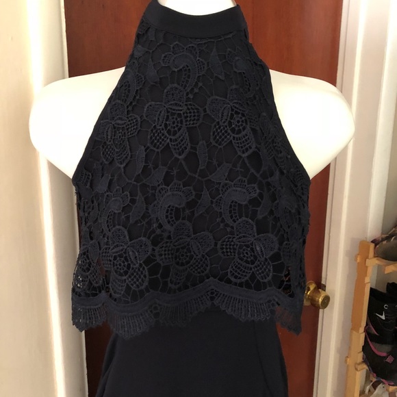 Lulus blue navy lace backless dress - Picture 2 of 4